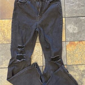 Wax Jean Black Jeans Distressed